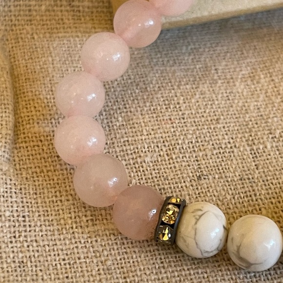 💗 Rose quartz with white howlite natural stones - Picture 12 of 17